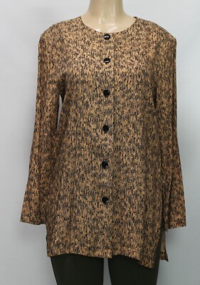 Jaclyn Smith Women's Tunic Top Long Sleeve Tan Size 10