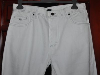 Authentic New Men's Cortigiani White Cotton Jeans,size 52