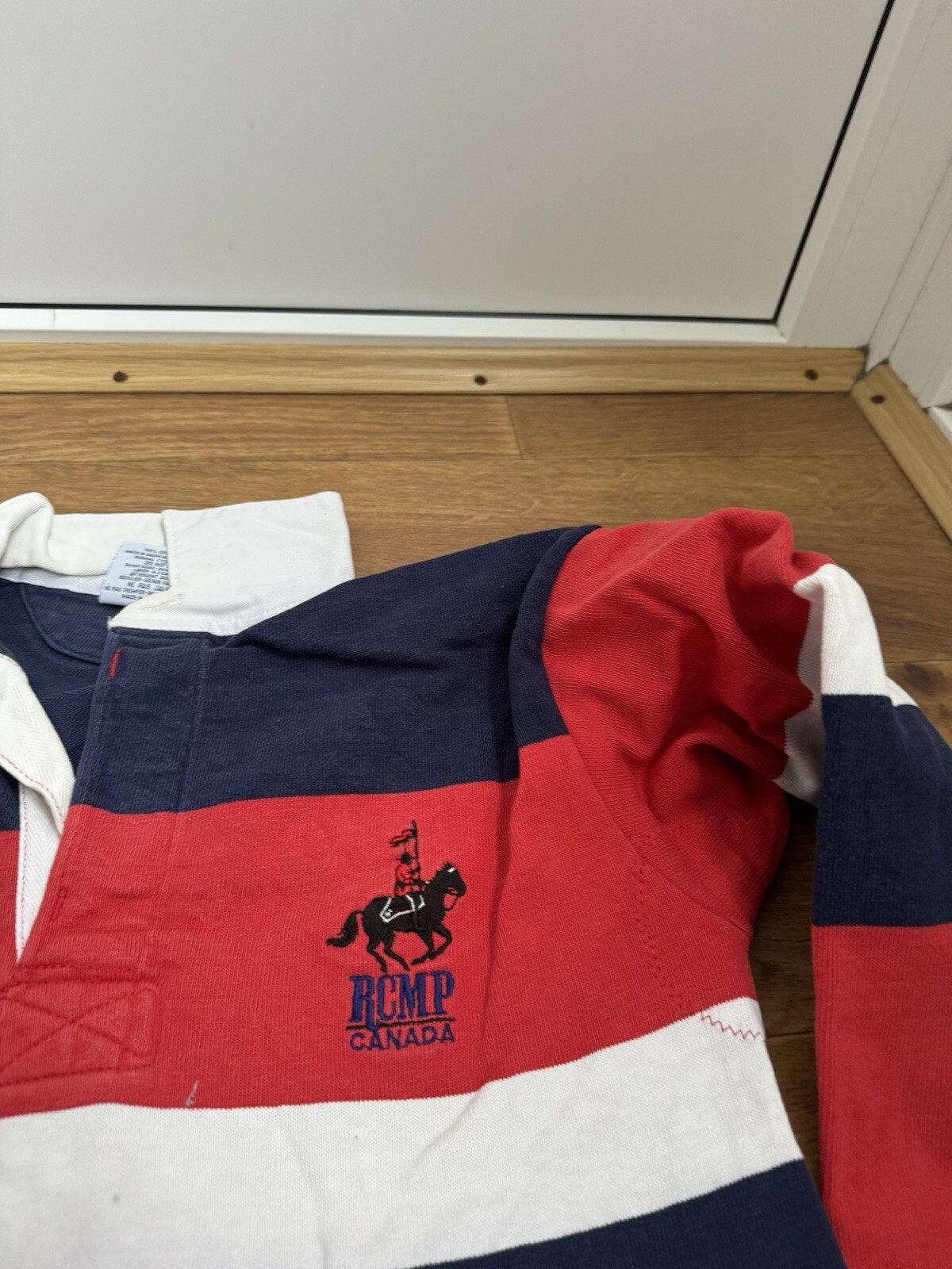 RCMP ROYAL CANADIAN MOUNTED POLICE Short Sleeve Polo Shirt Blue Men's S 1980 90s image 2