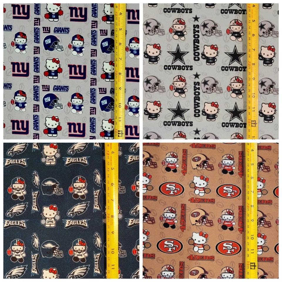 TELA DE EQUIPOS DE FÚTBOL HELLO KITTY (MEDIA YARDA O 1 YARDA Y SELECCIÓN DE EQUIPOS) Foto 4 de 4