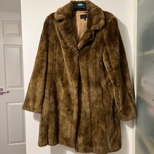 Gallery Size Xl Brown Fur Coat Long Nwot Women Ladies