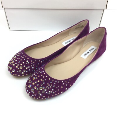 Steve Madden I-DENTFY Purple Suede Multi Rhinestone Round