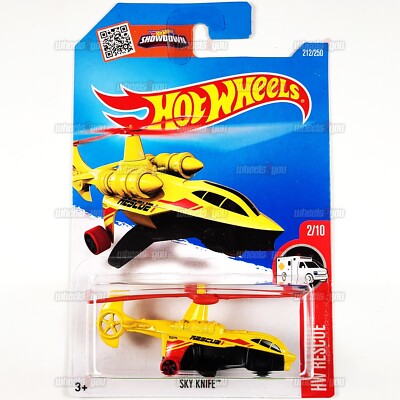 SKY KNIFE #212 yellow - HW Rescue 2/10 - 2016 Hot Wheels 1:64 Helicoptor