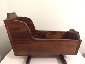 wooden baby doll cradle