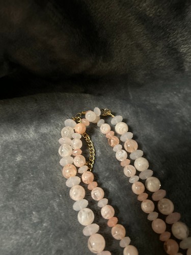 Vintage Estate Rose Quartz Round Double Strand Bead Necklace - Picture 2 of 5