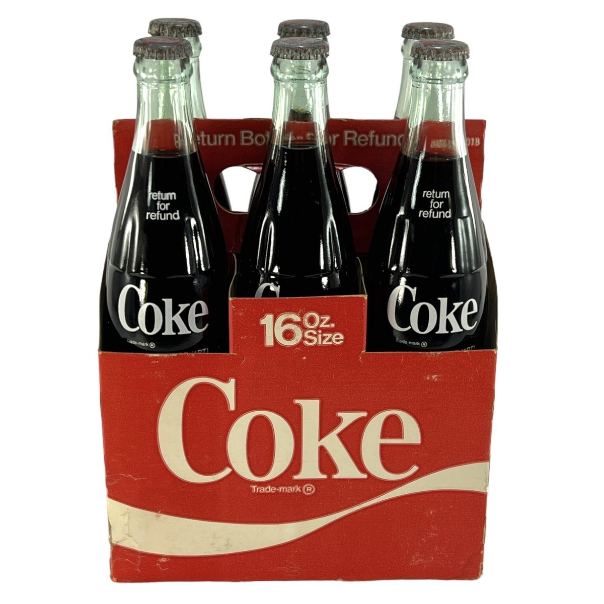 Vintage Coca Cola 16oz Coke Company Full Unopened Glass Bottle 6