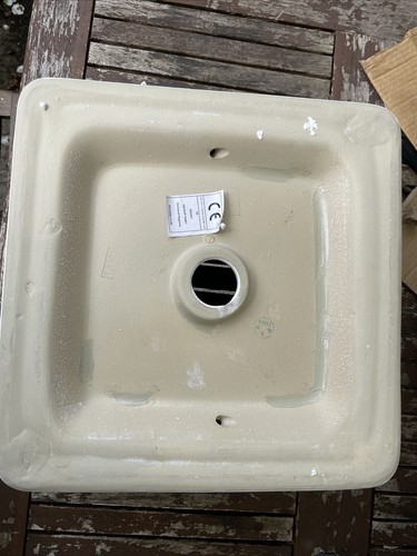 White Square Countertop Basin Ceramic 360mm x 360mm x 130mm New Boxed - Picture 2 of 5