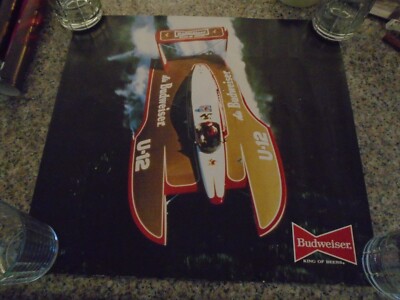Vintage  Seafair Budweiser Poster 11 x 18 1984 Miss Budweiser U-12 Hydr ID:87713