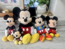 Walt Disney Plush Lot Of 5 Mickey Mouse Stuffed Toys WDW Disneyland VTG