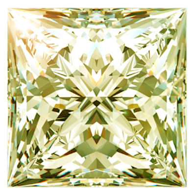 3.03 Ct 8 Mm Fancy Canary Yellow Color Princess Real Loose Moissanite For Rings