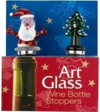 Santa & Christmas Tree Wine Bottle Stoppers Set/2