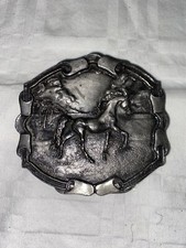 Vintage 1976 Bergamot Brass Works Horse Belt Buckle USA