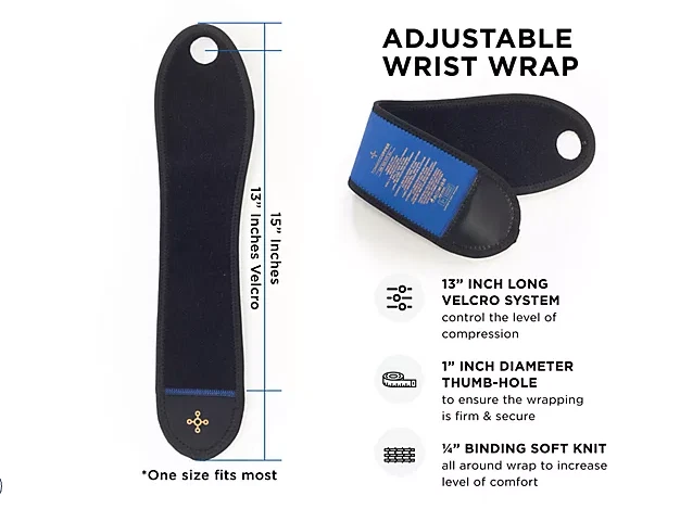 TOMMIE COPPER Unisex Black 2 Pack Compression Wrist Wraps NEW - Image 3 of 3