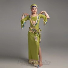 Dancing Performance Costume Set for Children's Advanced Elegant Sequin Robe Set