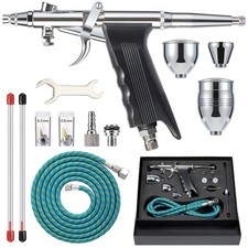 Airbrush Kit, Air Brush Painting Set, Double Action Trigger silver