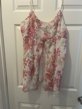 Valerie Stevens Babydoll Sheer Nightie Gown Size XL FLORAL