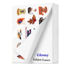 20 Sheet Printable Vinyl Sticker Paper Glossy 8.5x11 Waterproof for Laser Inkjet