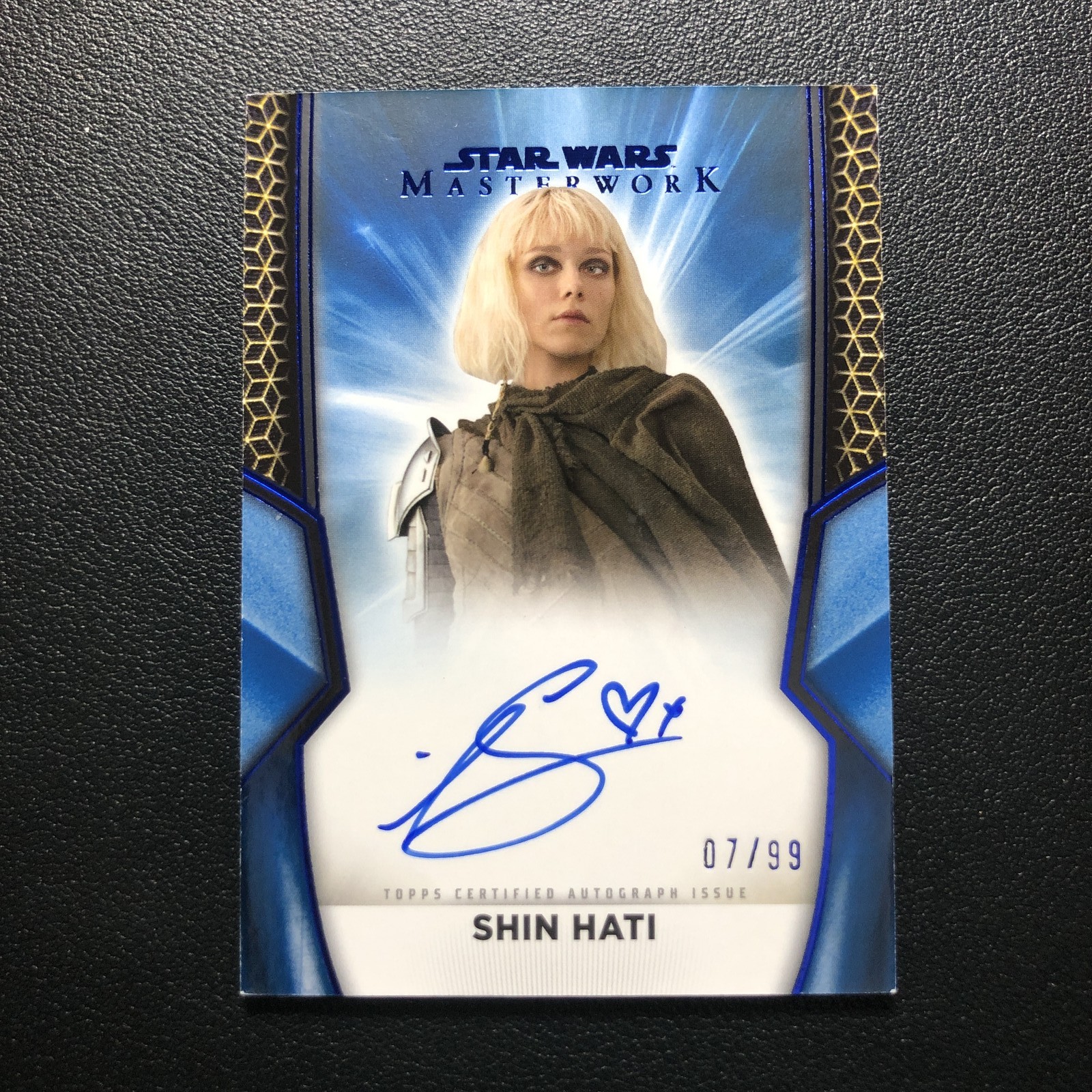 2025 Topps Star Wars Masterwork On Card Auto Ivanna Sakhno As Shin Hati Blue /99