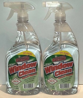 Lot Of 2 LA'S Totally Awesome Window Cleaner Vinegar Formula Streak FREE 40 oz 