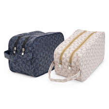 Beauty Case da Viaggio Doppio Scomparto Uomo Donna, Necessaire Organizer