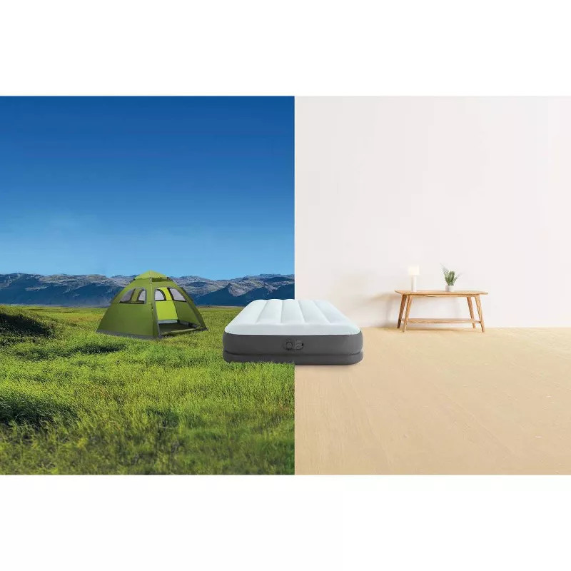 INDEX MID RISE 12" AIR MATTRESS WITH INTERNAL USB PUMP - TWIN - LIGHTBLUE/GRAY