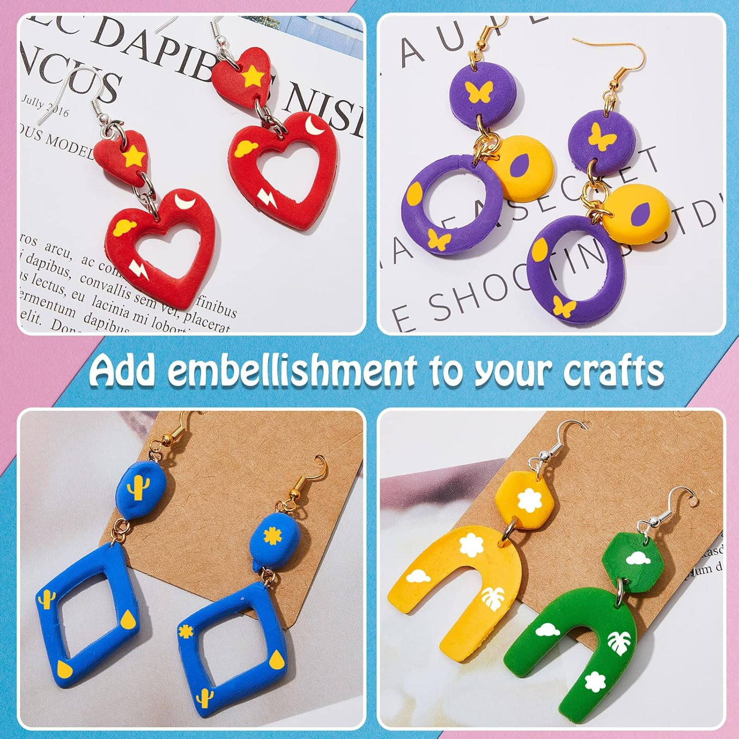 Polymer Clay Cutters for Earrings, Set of 20 Small Clay Earring Cutters for P...