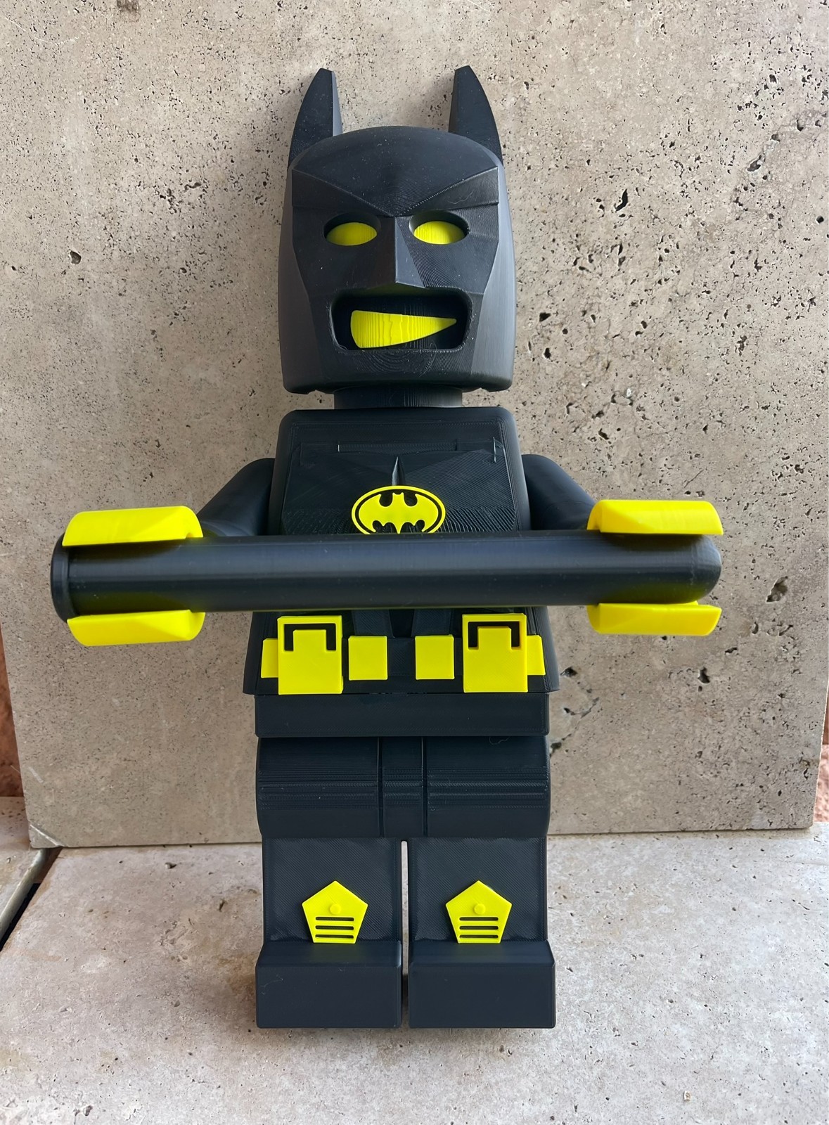 Porte papier toilette Batman original en métal noir pour décoration de WC murale