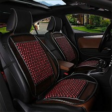 Wood Bead Car Seat Cover Cushion, Cooling  Breathing, Automotive Wine Red
