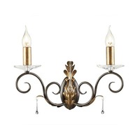 Design Wandlampe In Bronze Gold Mit Kristall Wandleuchter Wohnzimmer Flur Gotica