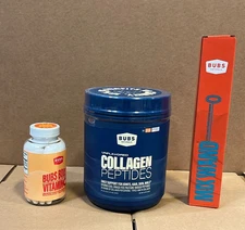 BUBS Naturals Collagen 20 oz - Unflavored - 28 Serv + Frother + Vitamin C
