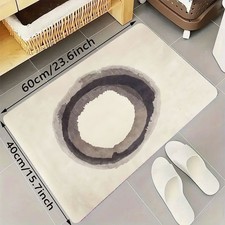1pc Modern Abstract Circle Pattern Area Mat - Soft Flannel, Machine Washable, Be