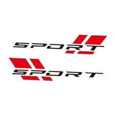 Car Sport Letter Logo Decal, Reflective Vinyl Decal Sticker for 2PCS Black red