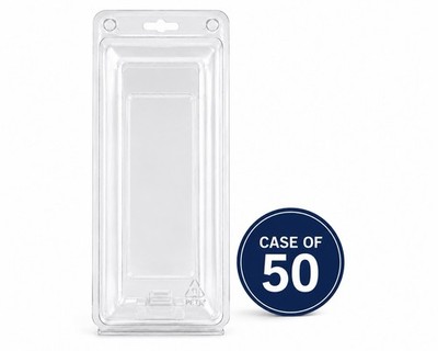 Case of 50 Clear Hinged Clamshell Blister Packaging 25.22 x 4.88 x 2in
