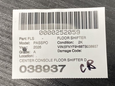 2026 HONDA PASSPORT CENTER CONSOLE FLOOR SHIFTER DRIVE MODE