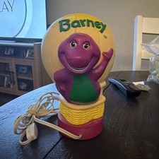 Vintage 1992 Barney Hot Air Balloon Night Light Lamp 9  Untested