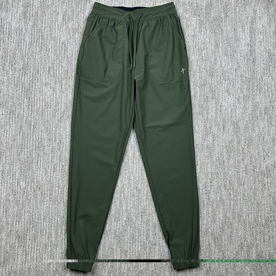 Three Nails Pants Mens Medium Green Performance Jogger Zip Pockets Training