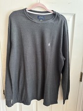 Polo Ralph Lauren 2XT Hermosa Camisa Gris Tejida Waffle Para Hombre’s