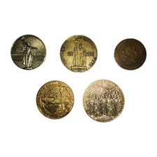 Rare Vintage Soviet Union USSR Table Medals Lot of 5 History Religion Culture