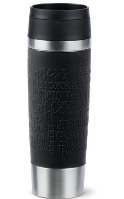 Emsa N20220 Thermobecher 0,5L, Edelstahl, 100% dicht, 6h heiß, 12h kalt, schwarz