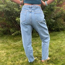 Vintage 90s wrangler Blues high rise relaxed fit taper ankle mom jeans 16 SHORT