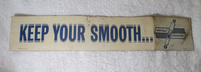 Vintage Dealership Delco Pleasurizer Shock Absorbers Paper Sign Sticker