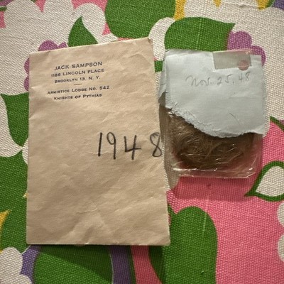 Vintage Lock of Hair - Mourning/Memorial Or Baby Hair - 1948