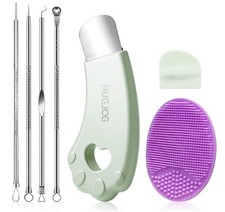 Blackhead Remover Kit Stainless Steel Extractor Tools Silicone Brush Set