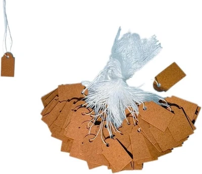 200 Pieces Jewelry Price Tags, (25 x 15 mm) Strung Tags Paper Marking Tags Hang - image 1 of 2