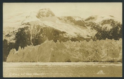 Vtg RPPC North Face of Taku Glacier Mountains Beautiful Shot Winter Pond Juneau