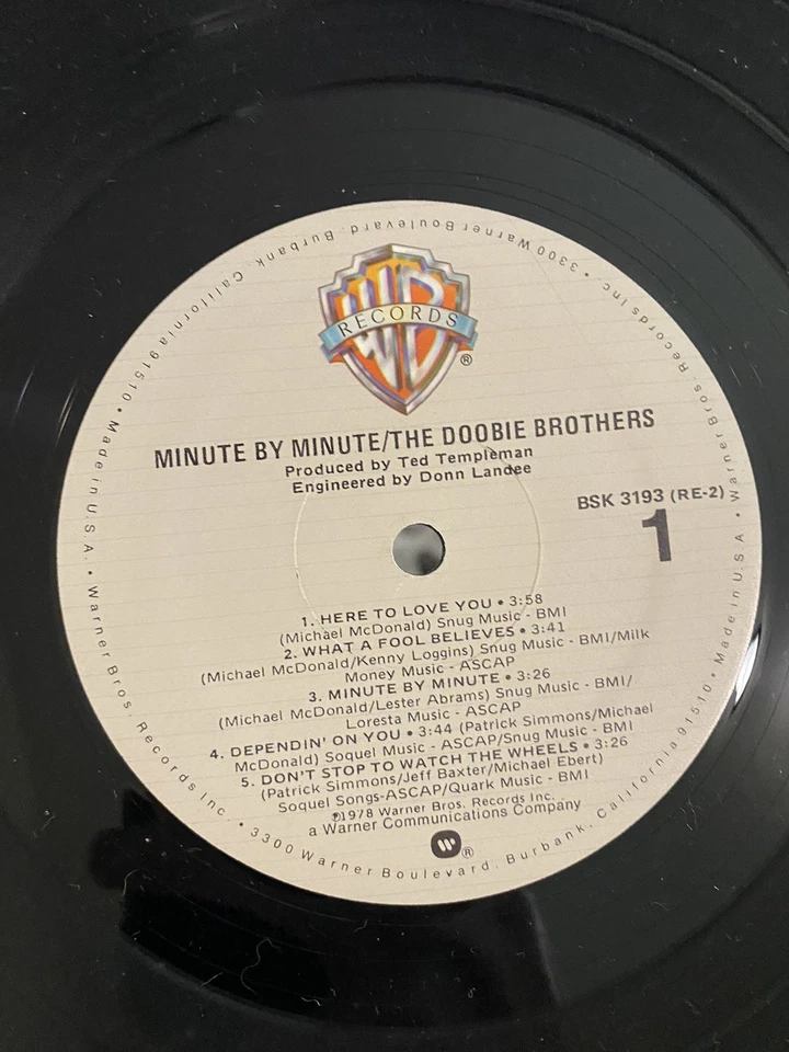 The Doobie Brothers - Minute By Minute - 1978 Warner Bros BSK-3193 LP Vinyl - NM - Image 4 of 4