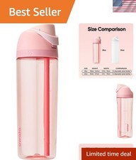 FreeSip Clear Tritan Plastic Water Bottle with Straw, BPA-Free Sports Water B...