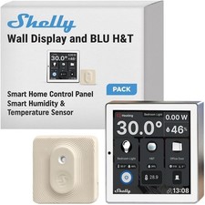 Shelly Wall Display Black + Blu H&T Black (Bundle) Wi-Fi Smart Home Control New