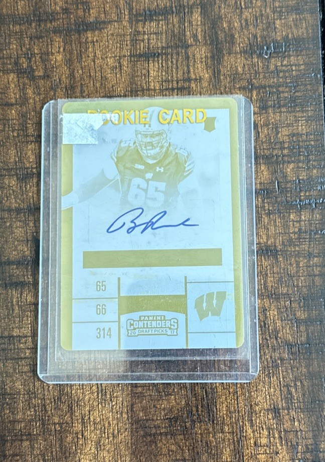 2017-18 Panini Contenders Draft Picks Ryan Ramczyk Yellow Plate 1/1 Auto RC #272