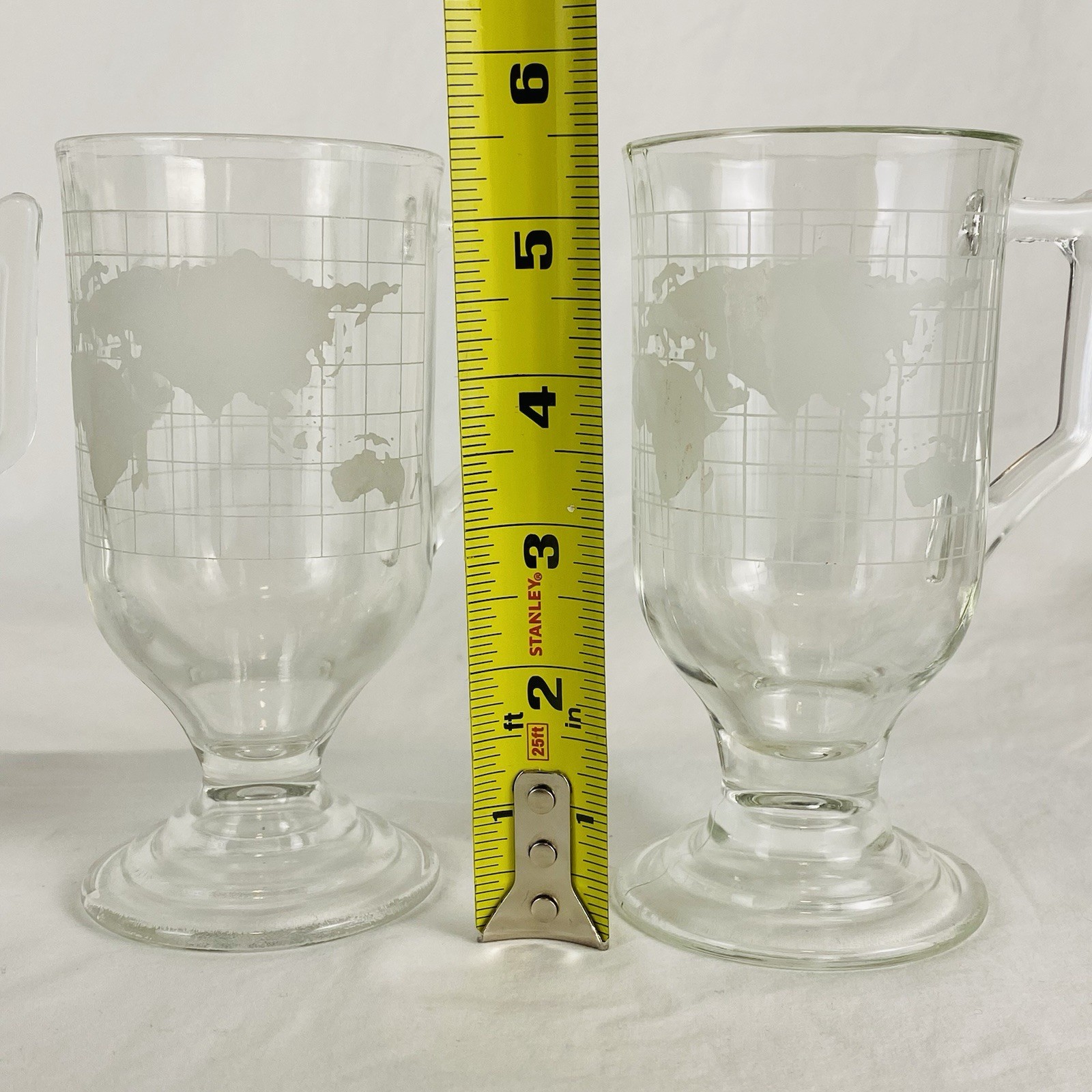 3 Vintage Nestle Nescafe "Around The World" Irish Coffee Glass Mugs 1970s